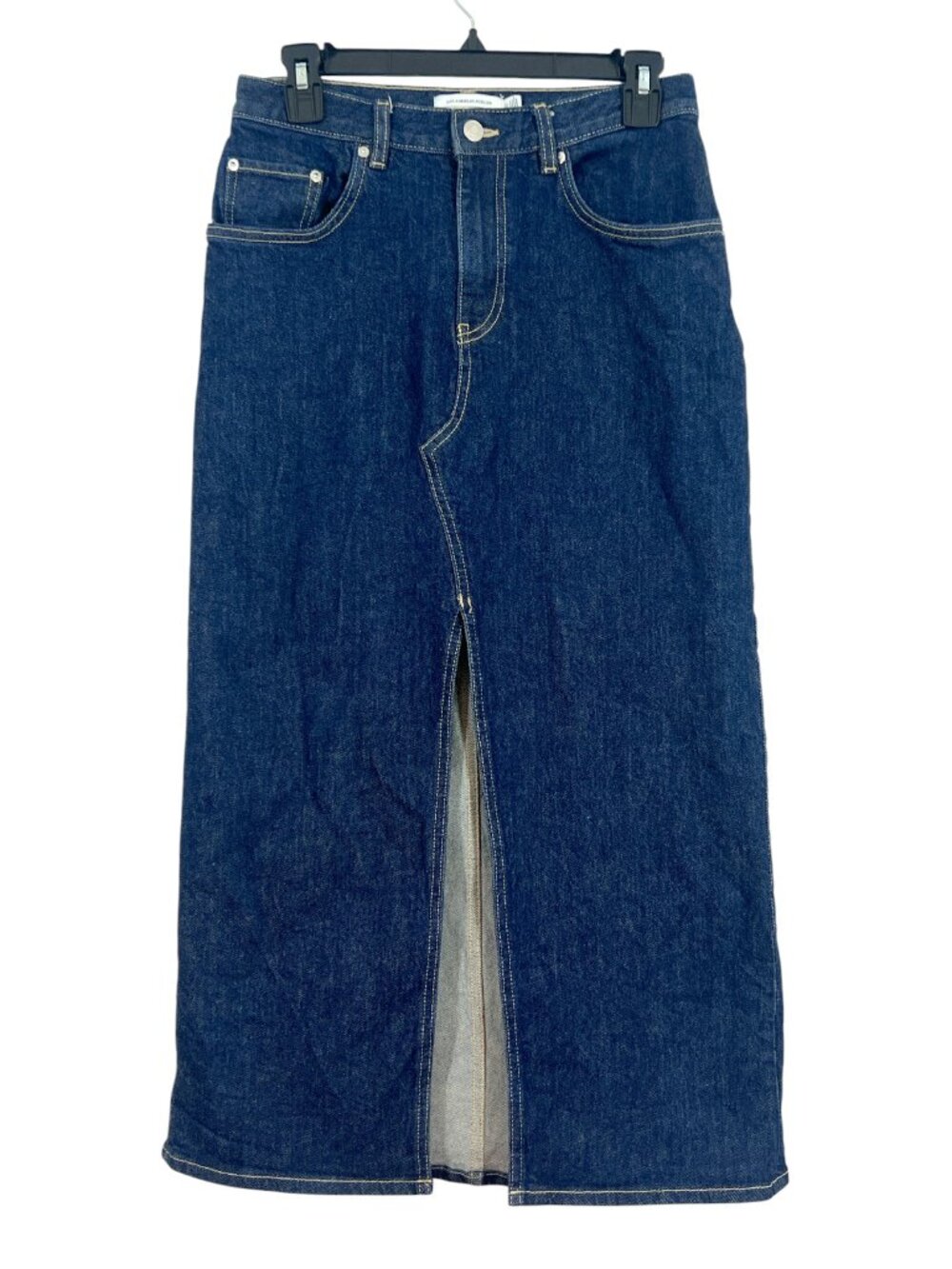 & Other Stories Slit Front Denim Midi Skirt Blue Size US 4 Pre-Loved